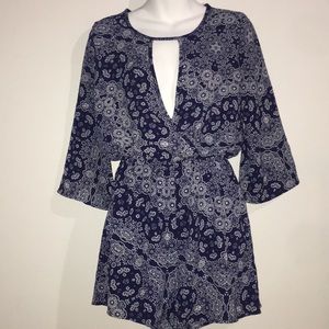 Beautiful Blue/White Floral Romper